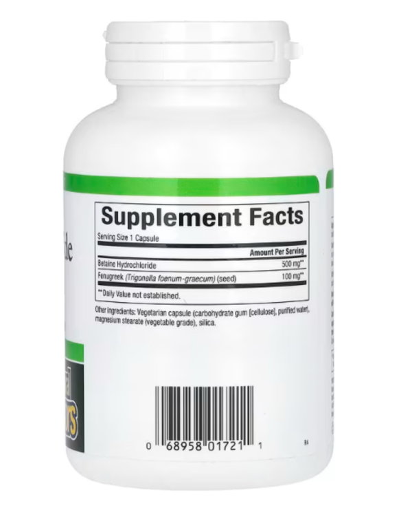 Natural Factors, Betaine Hydrochloride with Fenugreek, 500 mg, 180 Vegetarian Capsules