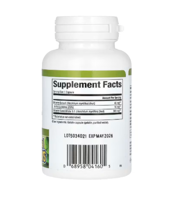 Natural Factors, Bilberry, 40 mg, 60 Capsules