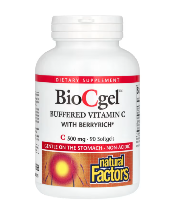 Natural Factors, BioCgel, Buffered Vitamin C with BerryRich, 500 mg, 90 Softgels
