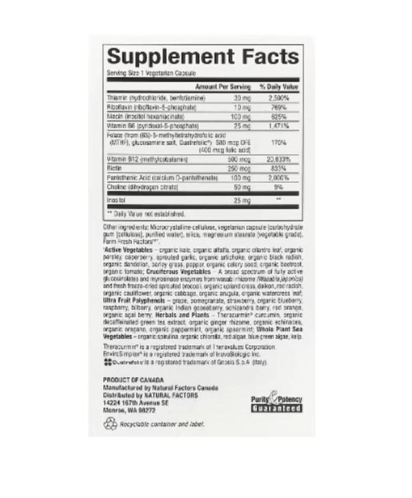 Natural Factors, BioCoenzymated, Active B Complex, 60 Vegetarian Capsules