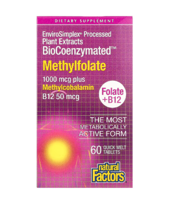 Natural Factors, BioCoenzymated™, Methylfolate, 1,000 mcg, 60 Quick Melt Tablets