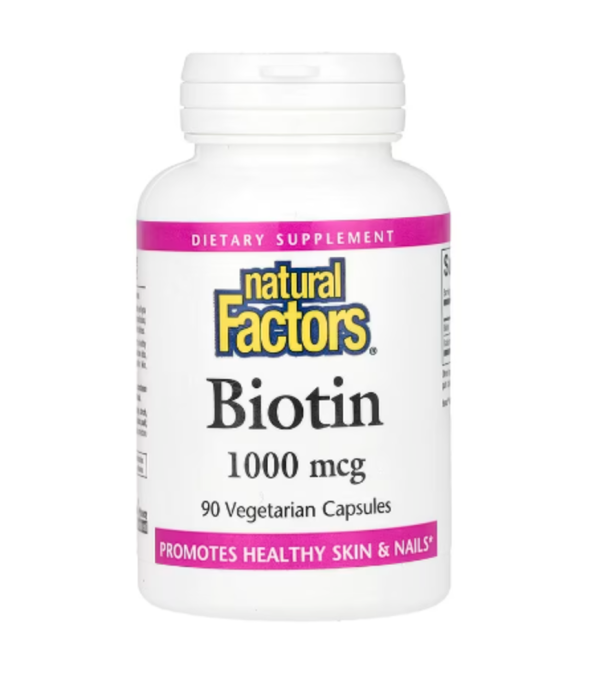 Natural Factors, Biotin, 1,000 mcg, 90 Vegetarian Capsules