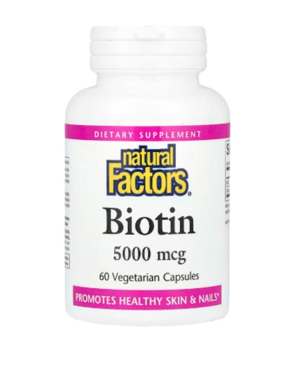 Natural Factors, Biotin, 5,000 mcg, 60 Vegetarian Capsules