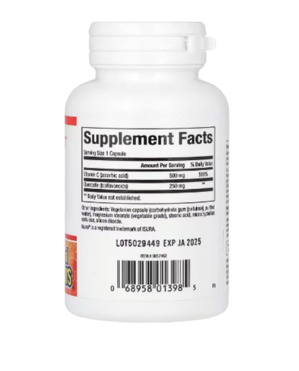 Natural Factors, C Extra + Quercetin, 500 mg/ 250 mg, 60 Easy Swallow Capsules
