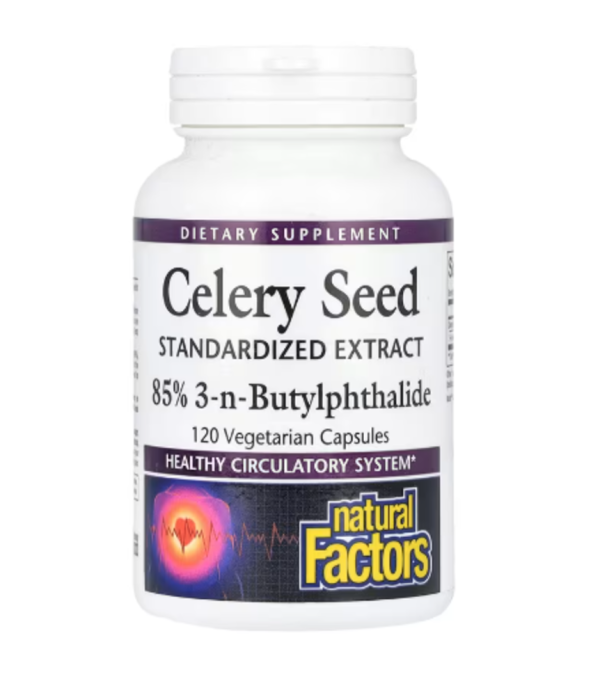 Natural Factors, Celery Seed, Standardized Extract, 120 Vegetarian Capsules
