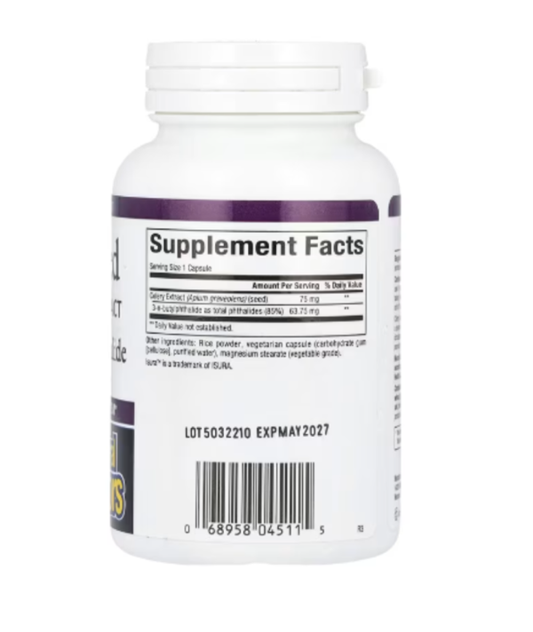 Natural Factors, Celery Seed, Standardized Extract, 120 Vegetarian Capsules