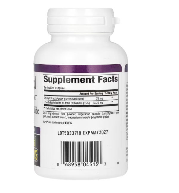 Natural Factors, Celery Seed, Standardized Extract, 60 Vegetarian Capsules