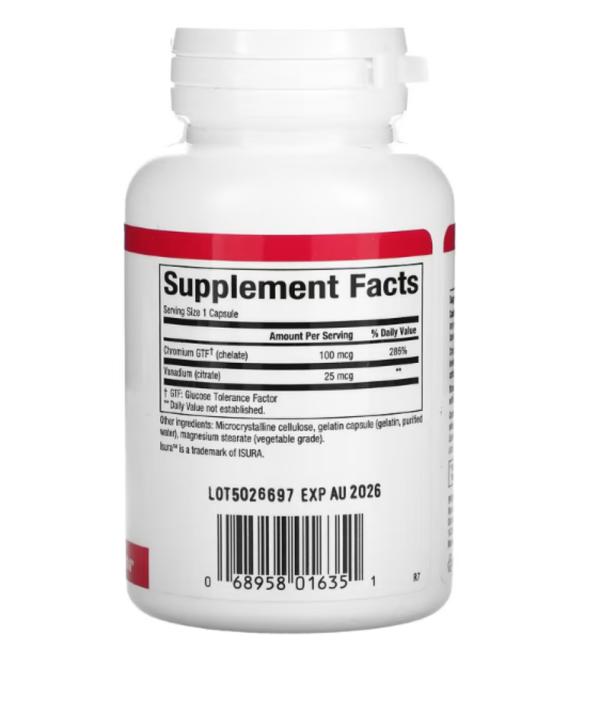 Natural Factors, Chromium & Vanadium, 125 mcg, 90 Capsules