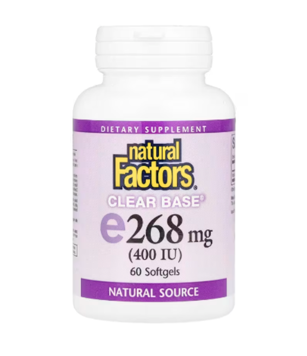 Natural Factors, Clear Base® Vitamin E, 268 mg (400 IU), 60 Softgels