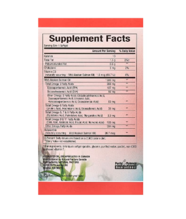 Natural Factors, Complete Omega, 100% Wild Alaskan Salmon Oil, 1,300 mg, 90 Enteripure™ Softgels