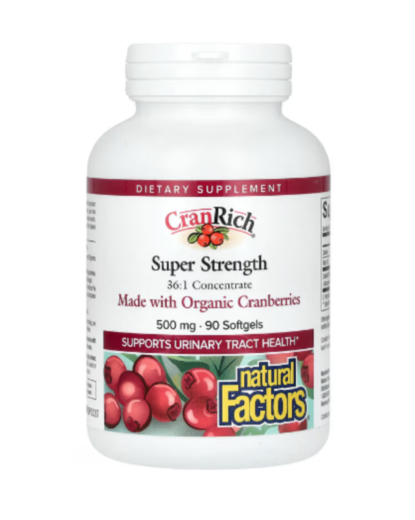 Natural Factors, CranRich, Super Strength, 500 mg, 90 Softgels