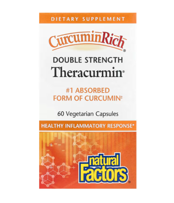Natural Factors, CurcuminRich, Double Strength Theracurmin, 60 Vegetarian Capsules