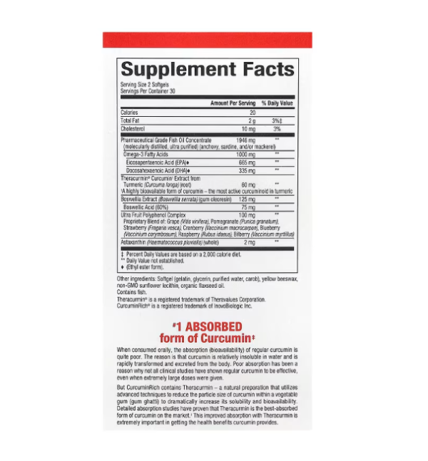 Natural Factors, CurcuminRich, Whole Body Curcumizer, 60 Softgels