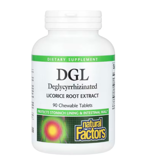 Natural Factors, DGL, Deglycyrrhizinated Licorice Root Extract, 90 Chewable Tablets
