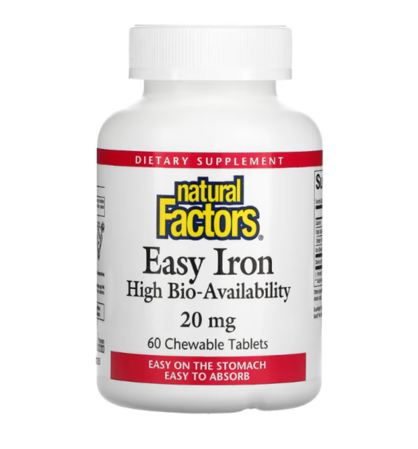 Natural Factors, Easy Iron, 20 mg, 60 Chewable Tablets