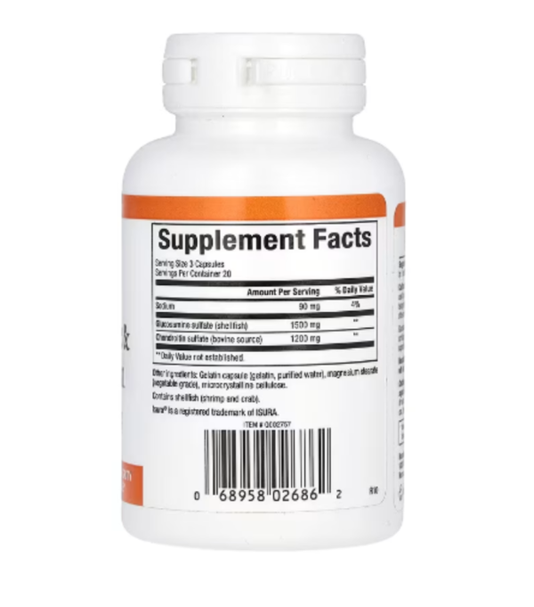 Natural Factors, Glucosamine & Chondroitin, 60 Capsules
