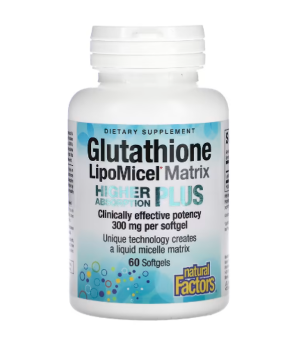 Natural Factors, Glutathione LipoMicel Matrix, 300 mg, 60 Softgels