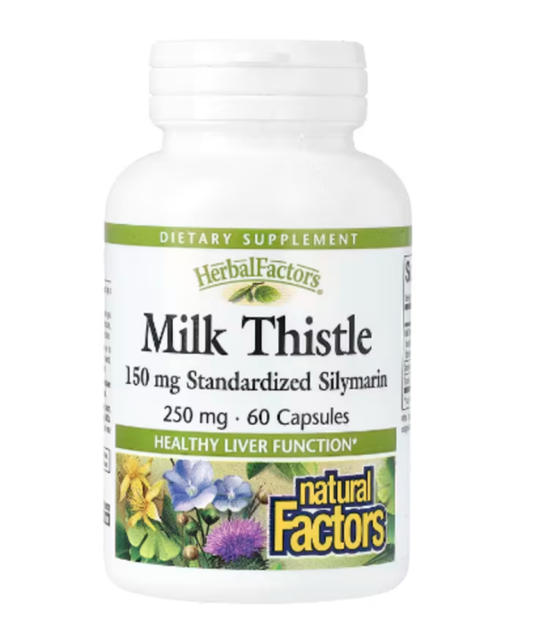 Natural Factors, Herbal Factors, Milk Thistle, 250 mg, 60 Capsules