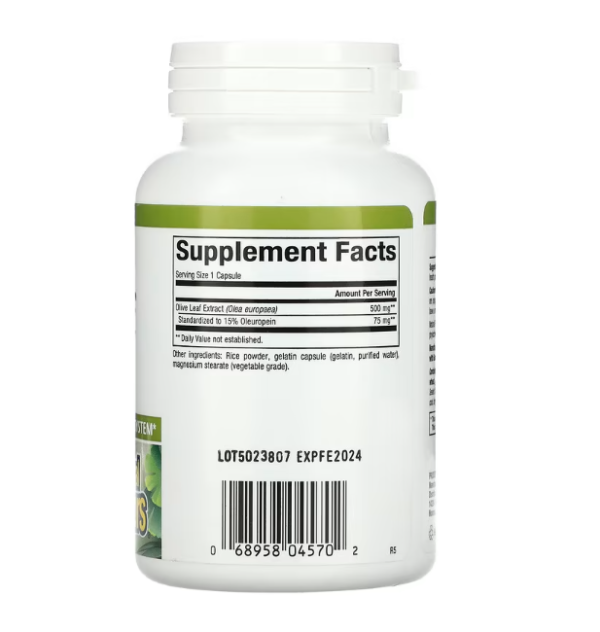 Natural Factors, HerbalFactors, Olive Leaf, 500 mg, 90 Capsules