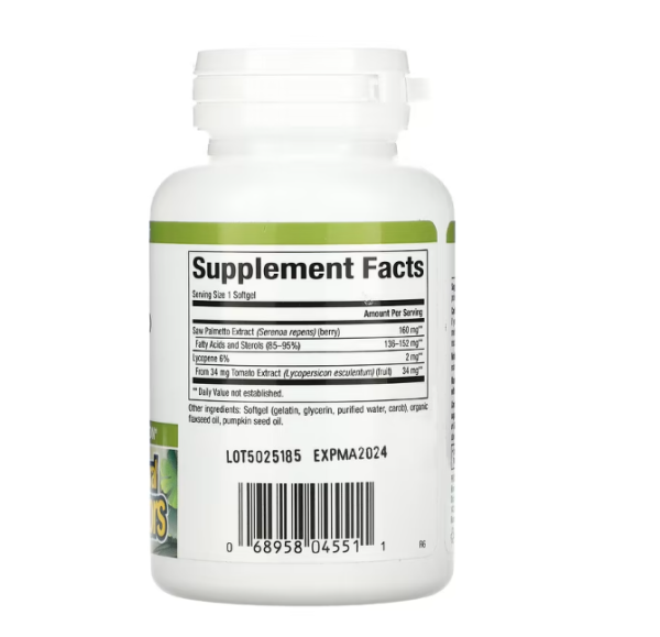 Natural Factors, HerbalFactors, Saw Palmetto with Lycopene, 60 Softgels