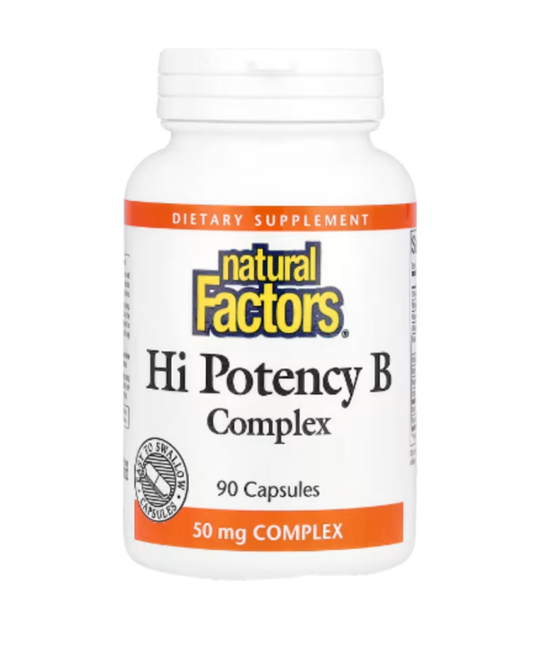 Natural Factors, Hi Potency B Complex, 90 Capsules