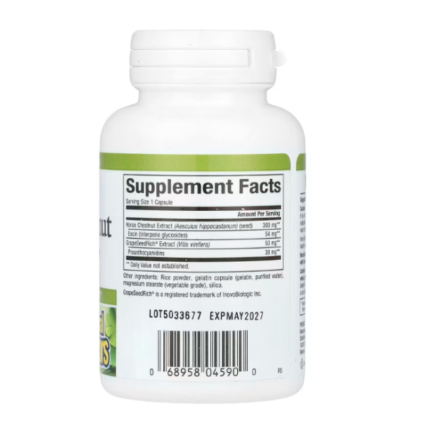Natural Factors, Horse Chestnut with GrapeSeedRich, 350 mg, 60 Capsules
