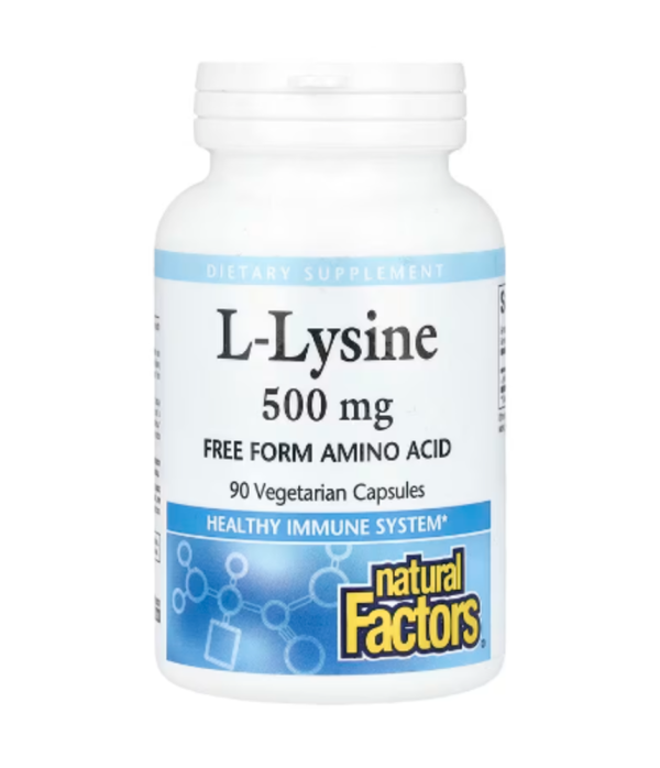 Natural Factors, L-Lysine, 500 mg, 90 Vegetarian Capsules