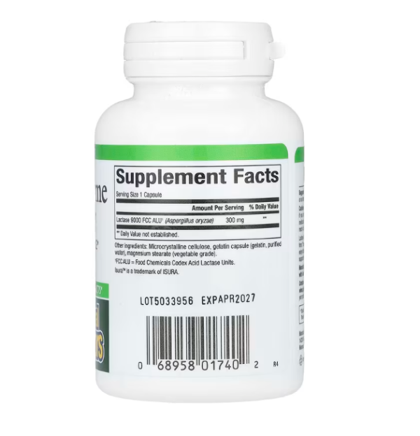 Natural Factors, Lactase Enzyme, 9,000 FCC ALU, 60 Capsules