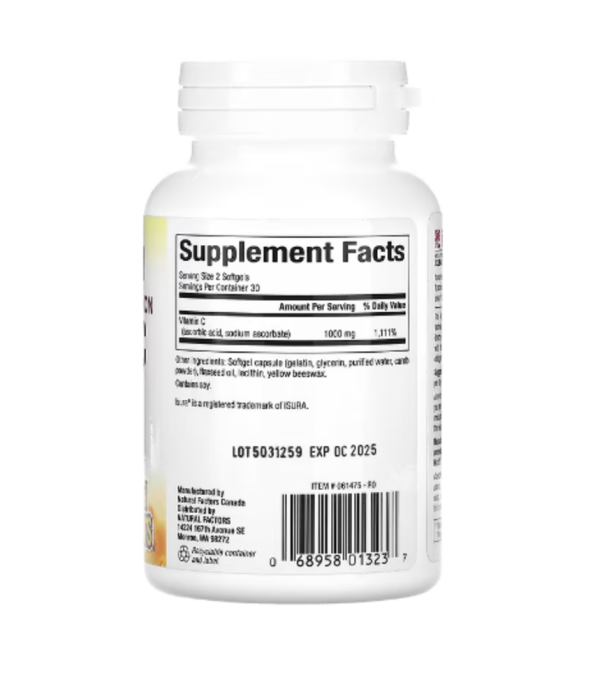 Natural Factors, Liposomal Vitamin C, 1,000 mg, 60 Softgels (500 mg per Softgel)