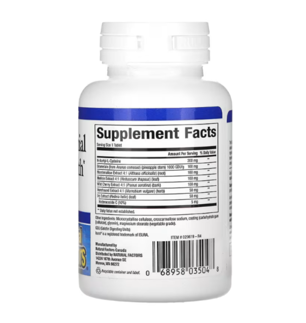 Natural Factors, Lung, Bronchial & Sinus Health, 45 Tablets