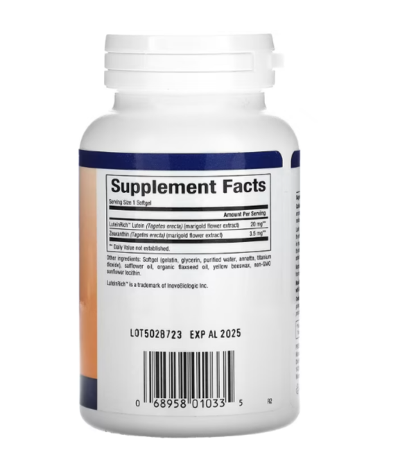 Natural Factors, Lutein, 20 mg, 120 Softgels