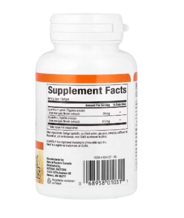 Natural Factors, Lutein, 20 mg , 30 Softgels