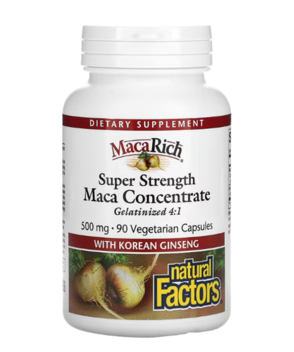 Natural Factors, Maca Rich, Maca Concentrate, Super Strength, 500 mg, 90 Vegetarian Capsules