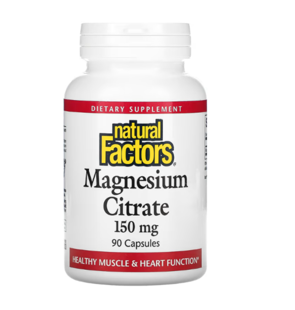 Natural Factors, Magnesium Citrate, 150 mg, 90 Capsules