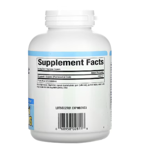 Natural Factors, Micronized L-Glutamine, 1,000 mg, 180 Vegetarian Capsules