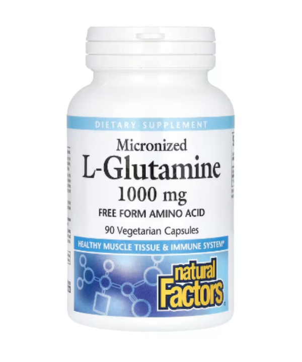 Natural Factors, Micronized L-Glutamine, 1,000 mg, 90 Vegetarian Capsules