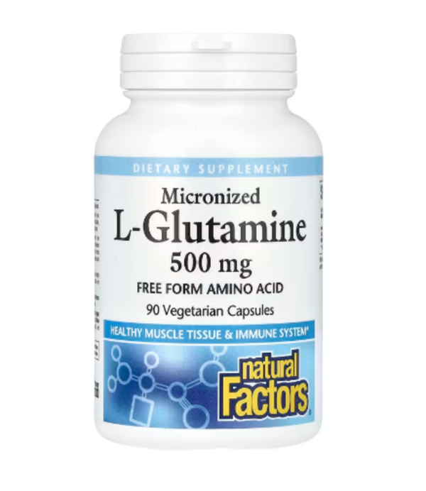 Natural Factors, Micronized L-Glutamine, 500 mg, 90 Vegetarian Capsules