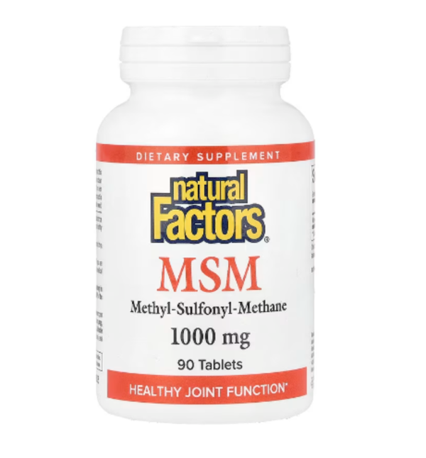 Natural Factors, MSM, 1,000 mg, 90 Tablets