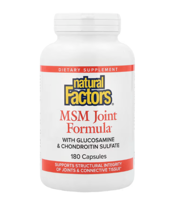 Natural Factors, MSM Joint Formula with Glucosamine & Chondroitin Sulfate, 180 Capsules