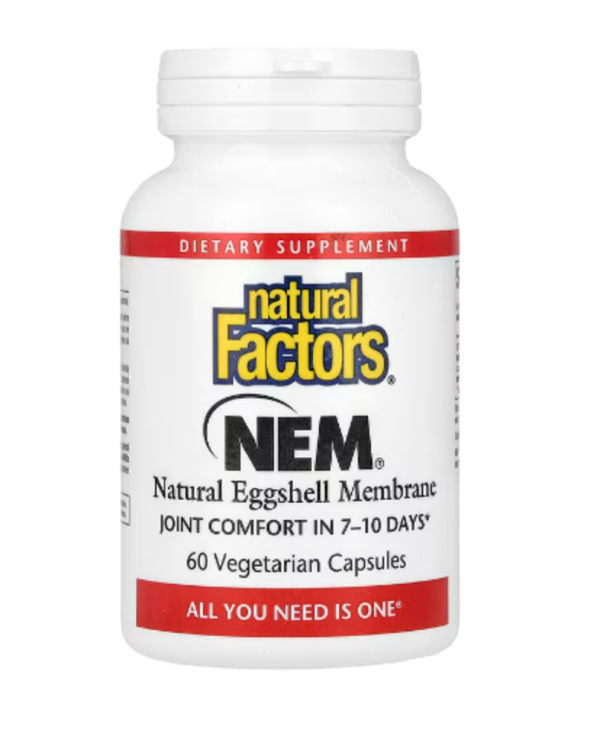 Natural Factors, NEM, Natural Eggshell Membrane, 60 Vegetarian Capsules