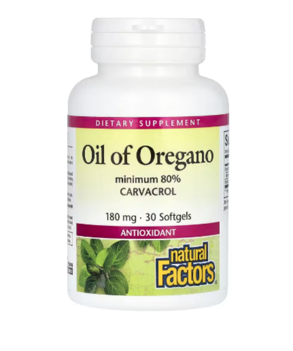 Natural Factors, Oil Of Oregano, 180 mg, 30 Softgels