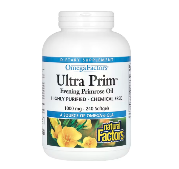Natural Factors, OmegaFactors, Ultra Prim, Evening Primrose Oil, 1000 mg, 240 Softgels