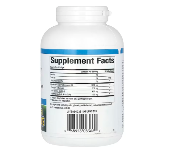 Natural Factors, OmegaFactors, Ultra Prim, Evening Primrose Oil, 1000 mg, 240 Softgels