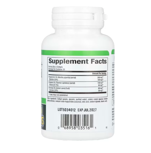 Natural Factors, Peppermint + Oregano Oil Complex, 60 Enteric Coated Softgels