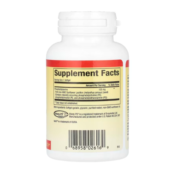 Natural Factors, PS Phosphatidylserine, 100 mg, 60 Softgels