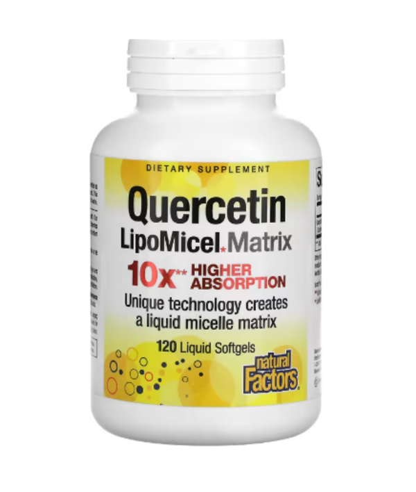 Natural Factors, Quercetin LipoMicel Matrix, 120 Liquid Softgels