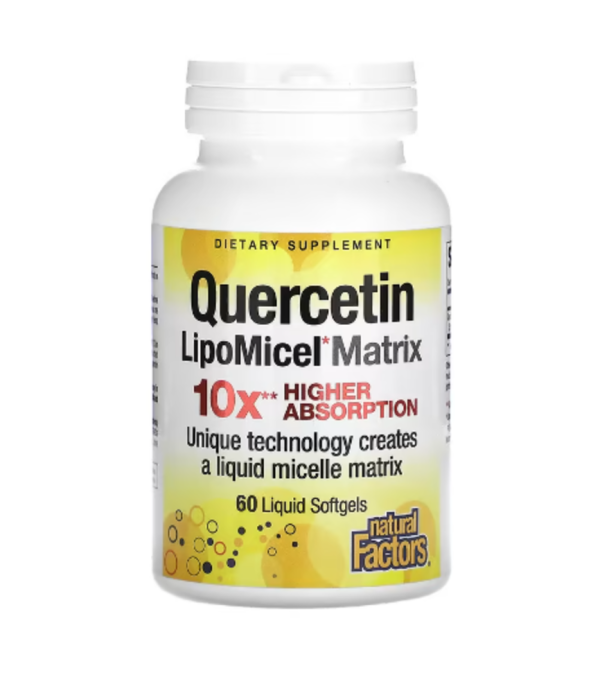 Natural Factors, Quercetin LipoMicel Matrix, 60 Liquid Softgels