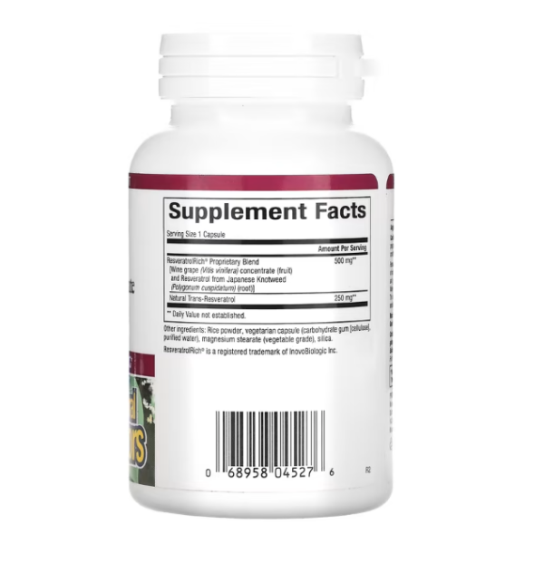 Natural Factors, ResveratrolRich, Super Strength, Resveratrol Concentrate, 60 Vegetarian Capsules