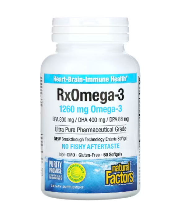 Natural Factors, RxOmega-3, 1,260 mg, 60 Softgels (630 mg per Softgel)