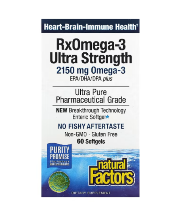 Natural Factors, RxOmega-3 Ultra Strength, 2,150 mg, 60 Softgels (1,075 mg per Softgel)
